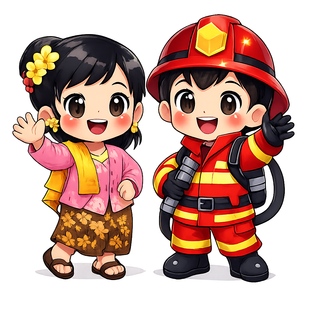 Anak Berpakaian Adat dan Profesi